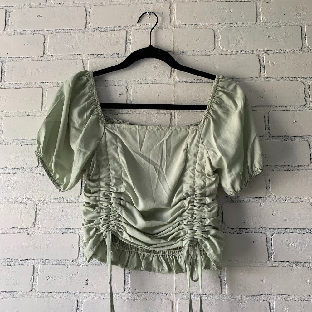 Light Green Scrunched Shirt